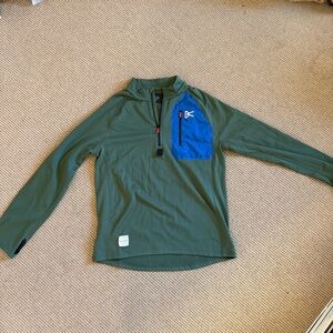 District Vision green quarter zip Luca Sweatshirt L